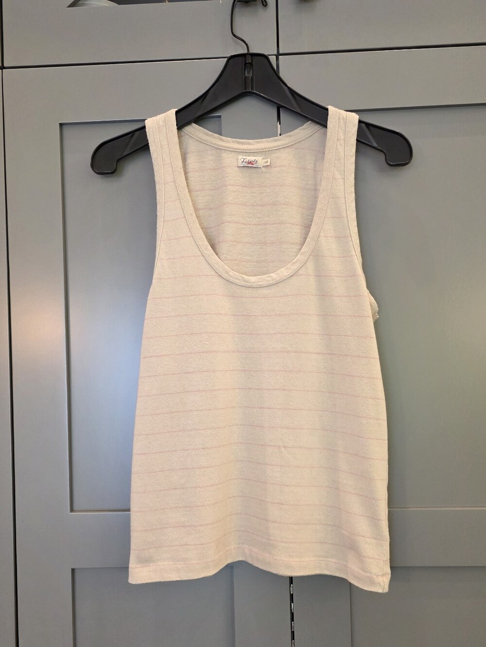 Faherty Miramar Organic Cotton Linen Tank Sz S Beachy Stripe Preppy Coastal